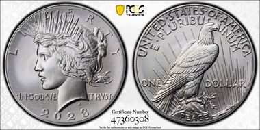 2023 $1 Peace Dollar First Strike MS70