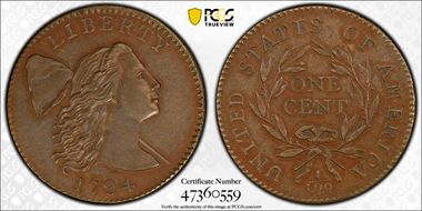 1794 1C S-28, Ornate Head MS61BN