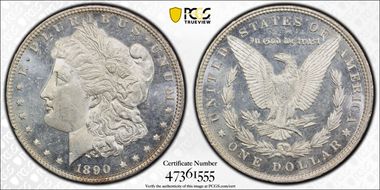 1890 $1 MS62PL