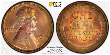 1955 1C Doubled Die Obverse MS64RB