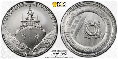 (2022-P) Medal U.S. Coast Guard 1oz Ag, Matte MS70