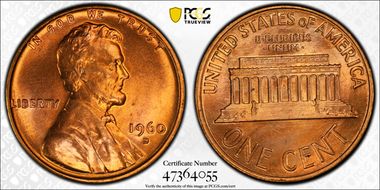 1960-D 1C Small Date MS67RD