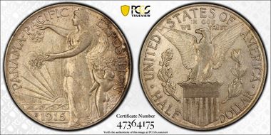 1915-S 50C Panama-Pacific AU58