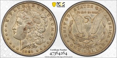 1891-CC $1 AU50