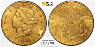 1903-S $20 AU55