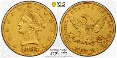 1847 $10 XF45