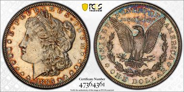 1885 $1 AU58