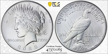 2023 $1 Peace Dollar First Strike MS70