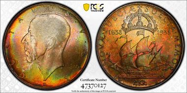 1938-G 2 Kr Delaware KM-807 MS66