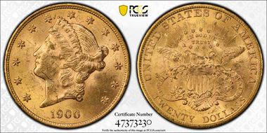 1900 $20 MS62