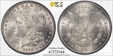 1878 7TF $1 Reverse of 1878 MS63