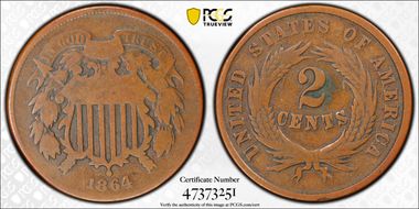 1864 2C Large Motto G6BN