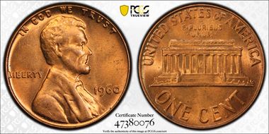 1960 1C Large Date MS64RD