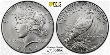 2023 $1 Peace Dollar First Strike MS70