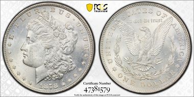 1878 7/8TF $1 VAM 33, Doubled Legs, Weak 7/4 MS63