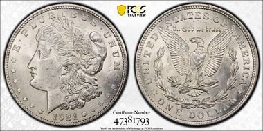 1921 $1 Morgan MS62