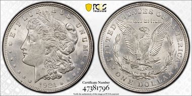 1921 $1 Morgan AU58