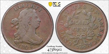 1804 1/2C Crosslet 4, Stems VG10BN