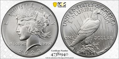 2023 $1 Peace Dollar First Strike MS70