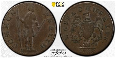 1788 Cent Massachusetts, Period VF20BN