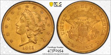 1861 $20 MS60