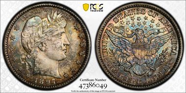 1897-S 25C MS64