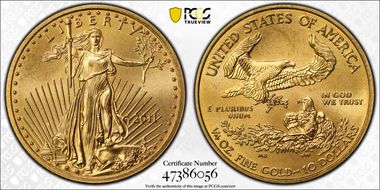 2011 $10 Eagle-25th Anniversary MS68