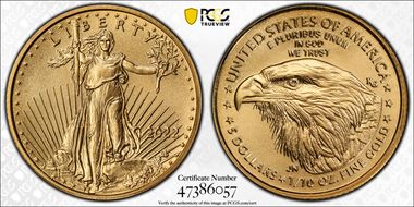 2022 $5 Gold Eagle MS70