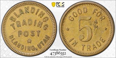 No Date Tk 5C TC-173747 Brass Blanding Trading Post AU55