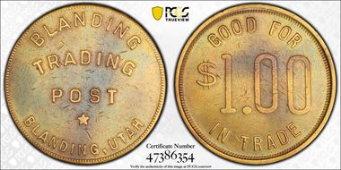 No Date Tk $1 TC-172040 Brass Blanding Trading Post XF45