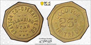 No Date Tk 25C TC-8756 Brass Grayson Co-Operative Co. MS62