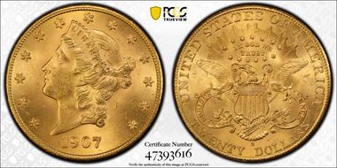 1907-S $20 MS65