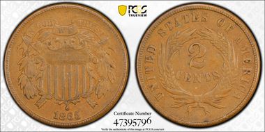 1865 2C Plain 5 AU50BN