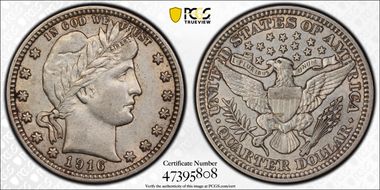 1916 25C Barber AU53