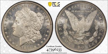 1878 7/8TF $1 Strong, VAM 40, 7/5 MS63