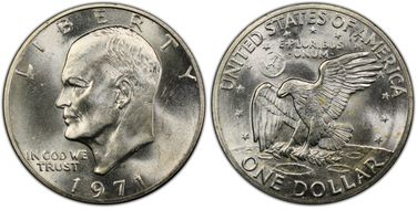 1971-S $1 FS-401, Peg Leg MS66