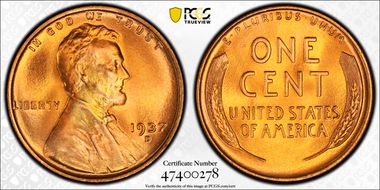 1937-D 1C MS68RD