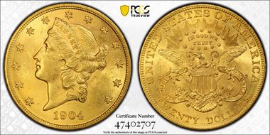 1904 $20 MS62