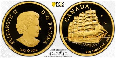 2023 $200 Full Rigged Ship PR70DCAM