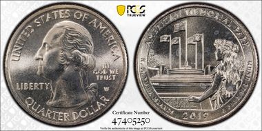 2019-W 25C American Memorial NP MS66