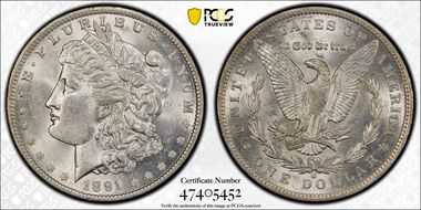 1891-O $1 AU58