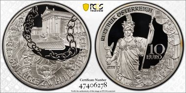 2005 € 10 60th Ann. 2nd Republic PR69DCAM