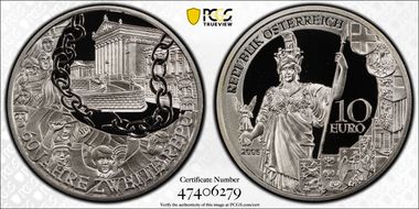 2005 € 10 60th Ann. 2nd Republic PR69DCAM