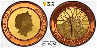 2001 $10 The Future PR70DCAM