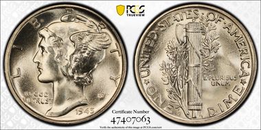 1945-S 10C Micro S MS67+ FB