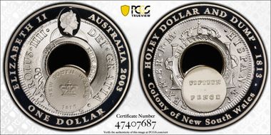 2003 $1 Holey Dollar and Dump PR70DCAM