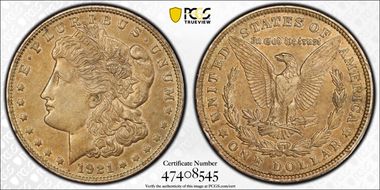 1921 $1 Morgan XF45