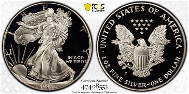 1993-P $1 Silver Eagle PR68DCAM