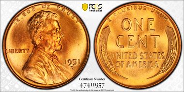 1951-D 1C MS66+ RD
