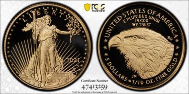 2021-W $5 Gold Eagle - Type 2 PR70DCAM